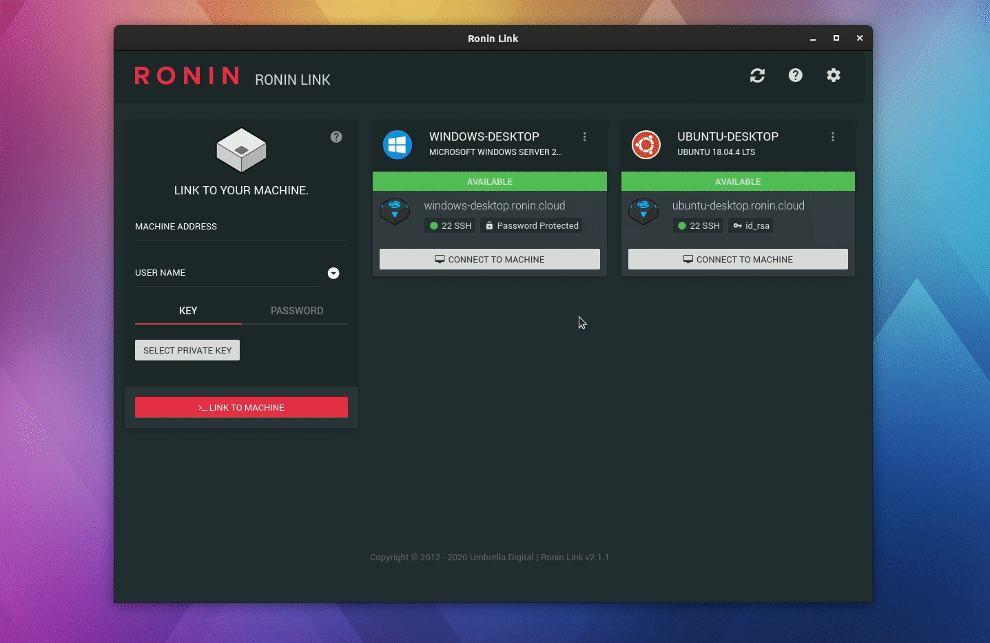 Launching a Windows Desktop in RONIN LINK